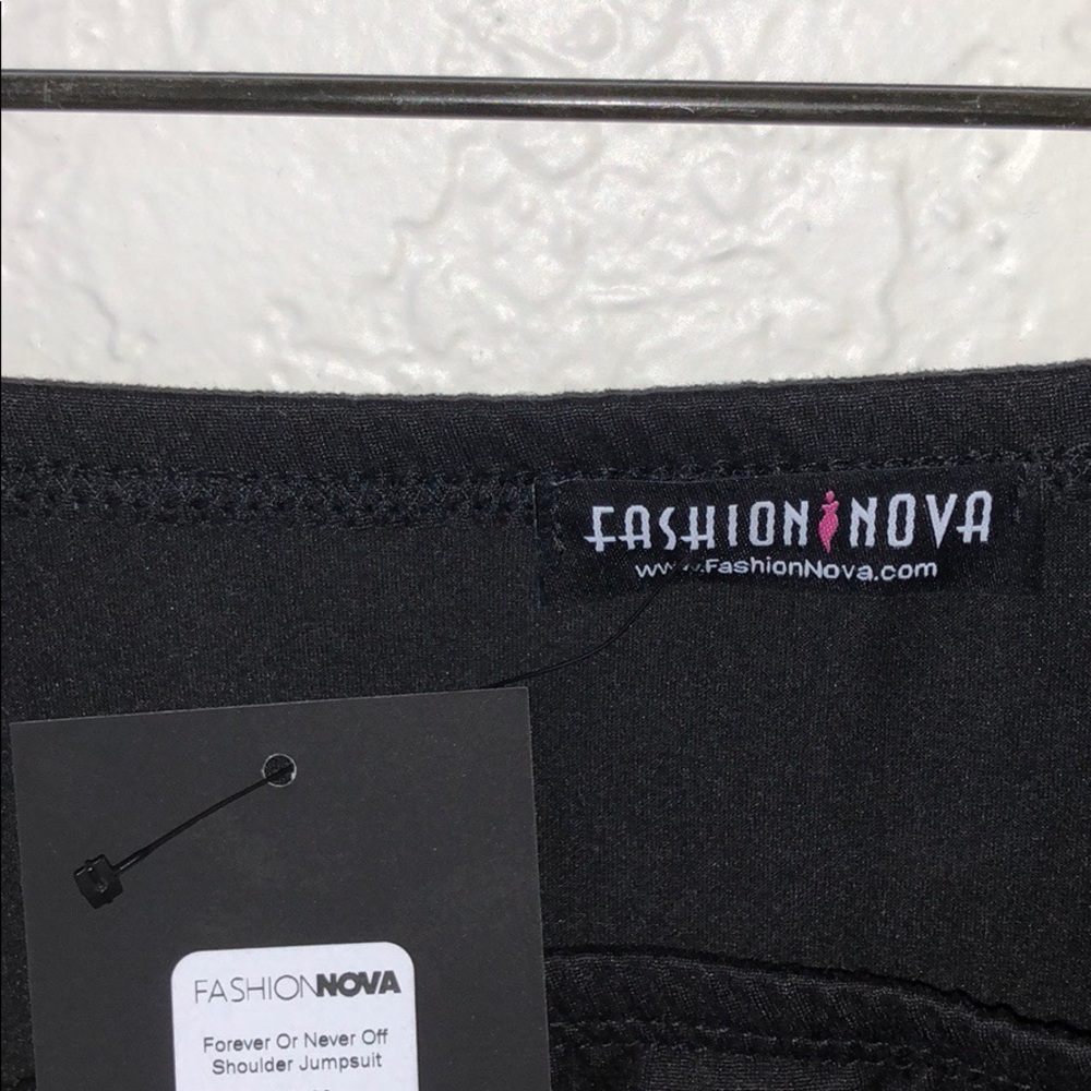 Fashion nova black off the shoulder jumpsuit
